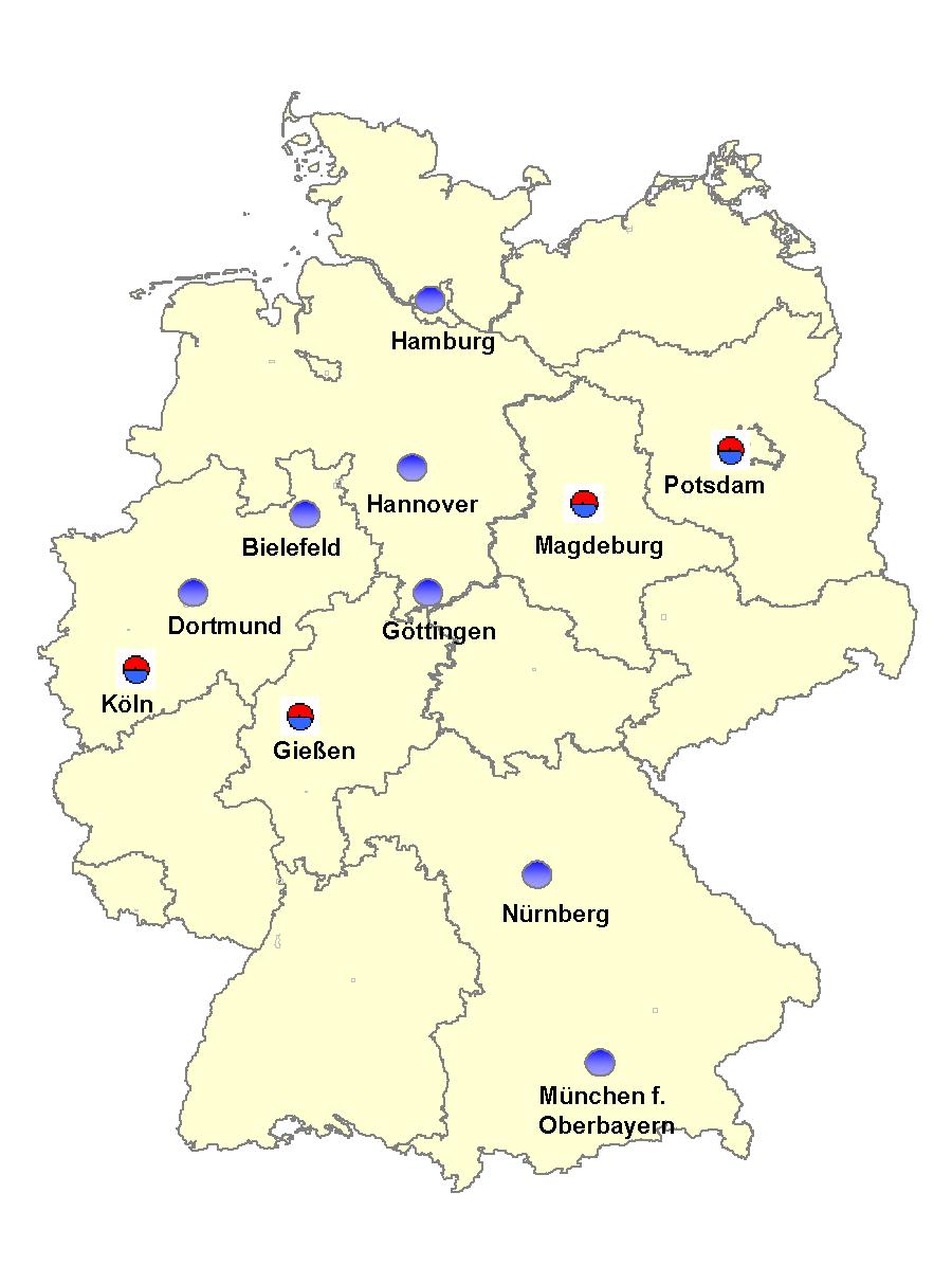 Karte mit Patientenberatungsstellen